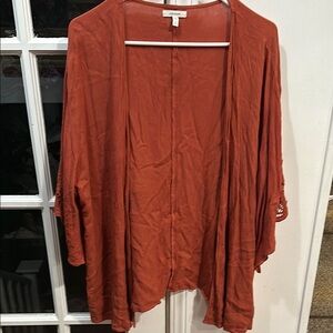 Anthropologie Rust Open-Front Cardigan